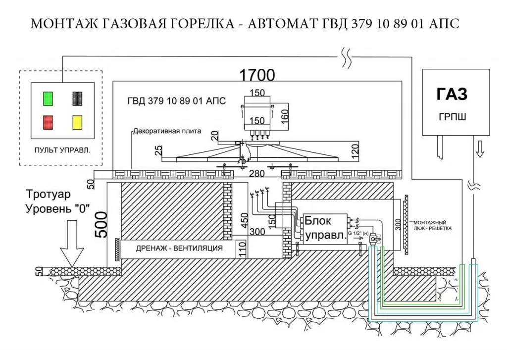 Монтаж газовой горелки с автоматикой для вечного огня в Великом Новгороде 